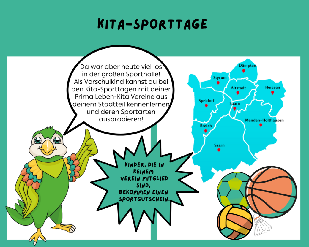 Comic-Erklärung des Projekts "Kita-Sporttage"