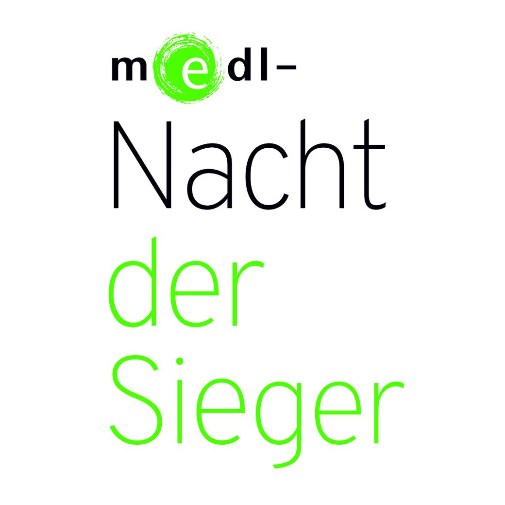 Logo "medl-Nacht der Sieger" weiß